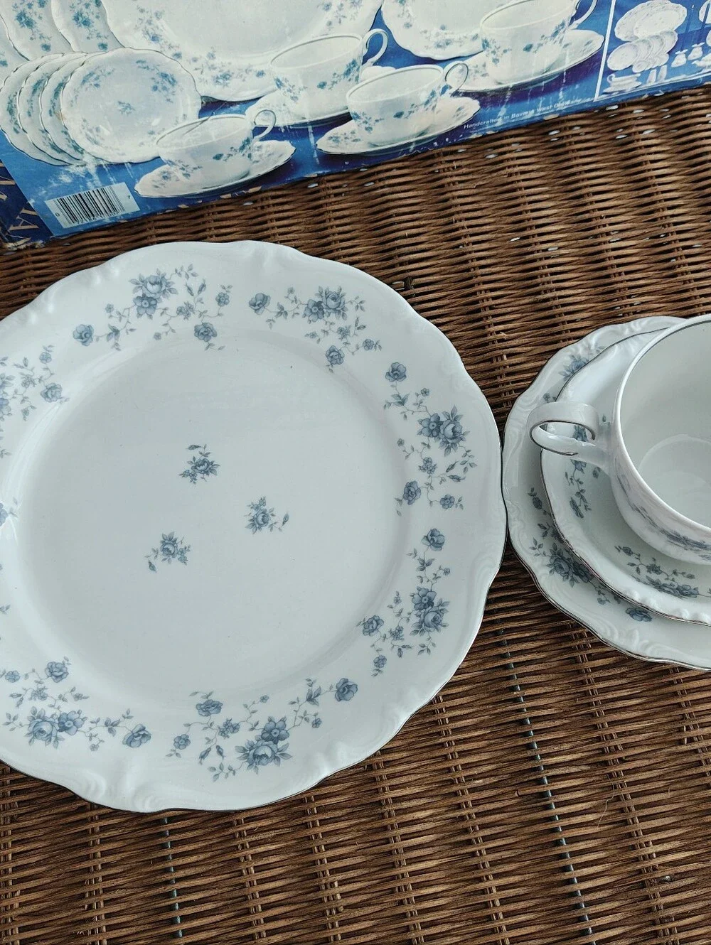 vintage Johann Haviland Blue Garland fine china set made in Bavaria, Germany